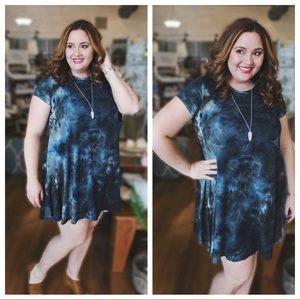 Infinity Raine Navy Tie-Dye Mini Dress